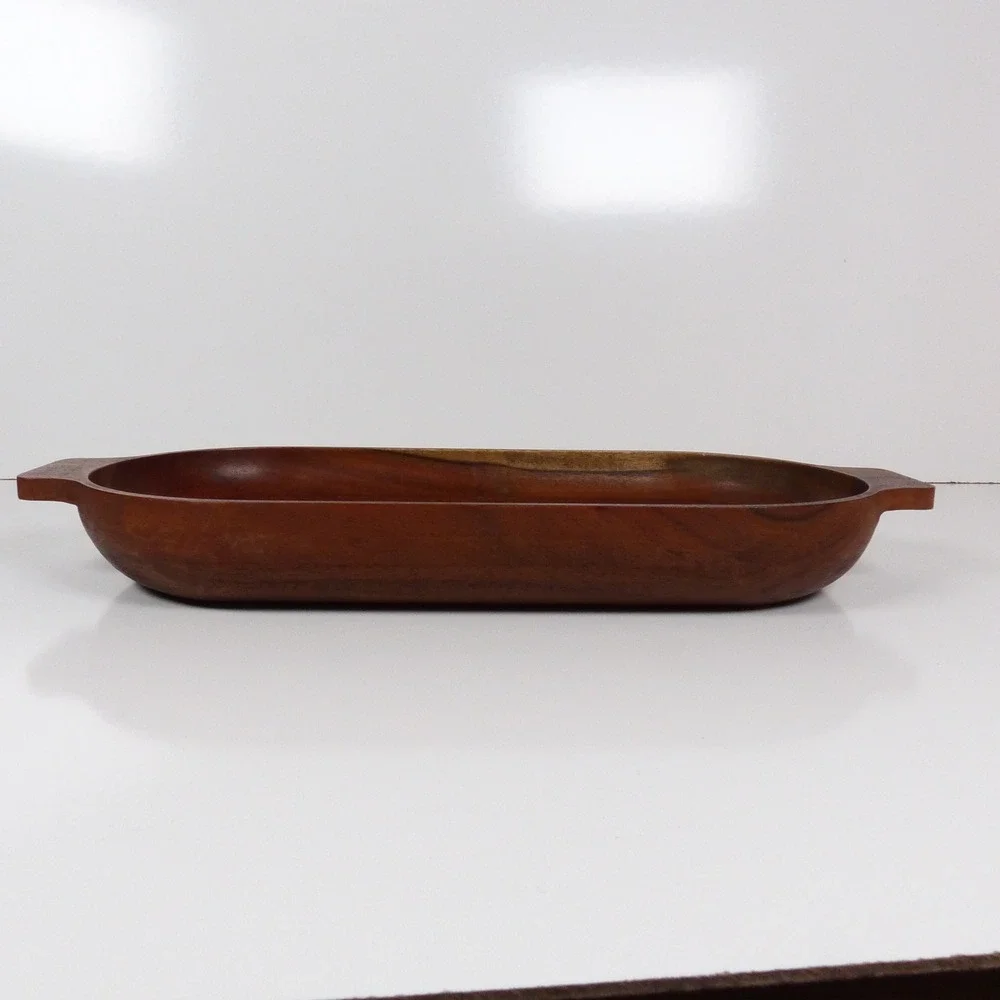 Pottery Barn Chateau Handcrafted Acacia Wood Dough Bowl Serving Tray Platter